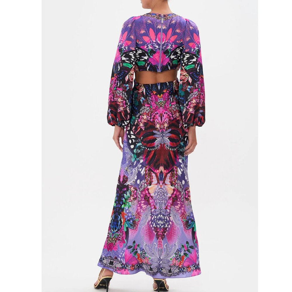 Camilla Purple & Pink Floral-Print Silk Maxi Dress - Picture 2 of 16